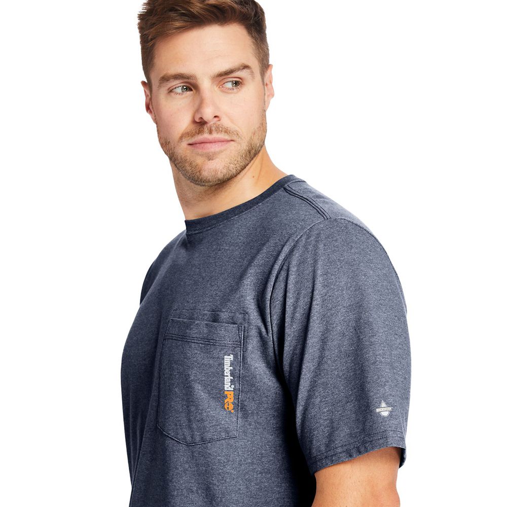 Timberland Mens T-Shirts PRO® Big & Tall Base Plate Short-Sleeve - Navy - India QT3782094